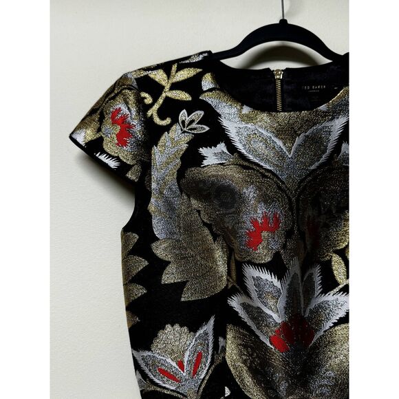 Ted Baker Black Floral Mini Dress - Picture 4 of 15